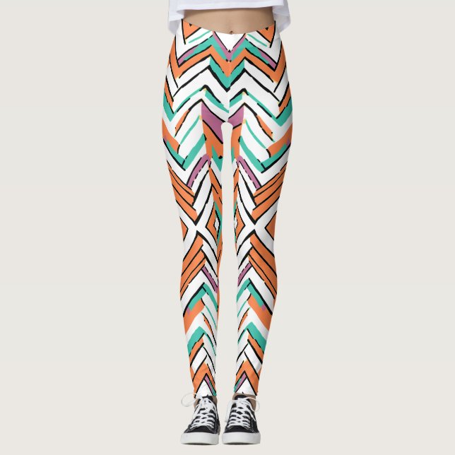 Leggings Motif Chevron couleur gras Herringbone (Devant)