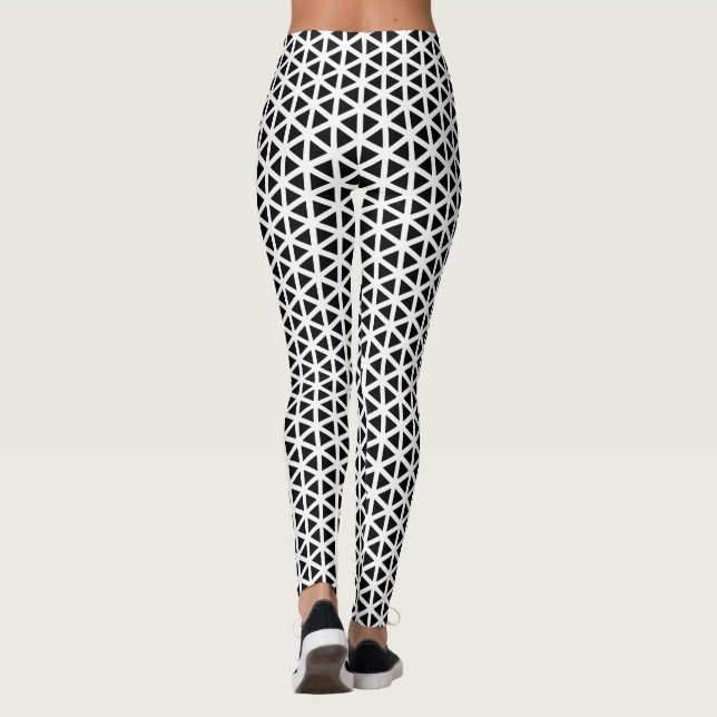 Leggings Motif Chevron noir et blanc (Dos)