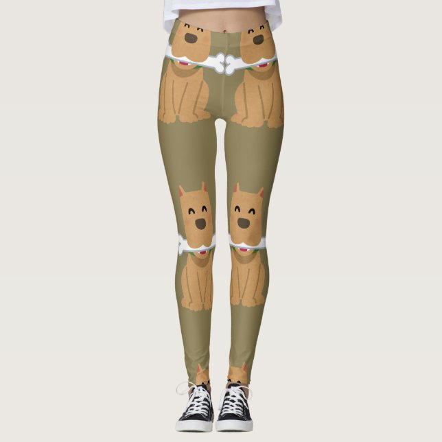 Leggings Motif Chien et Os (Devant)