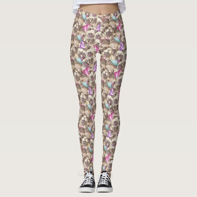 Leggings Motif chien mou (Devant)