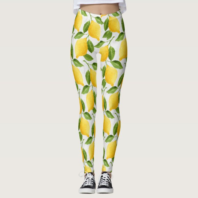 Leggings Motif citrons aquarelle (Devant)