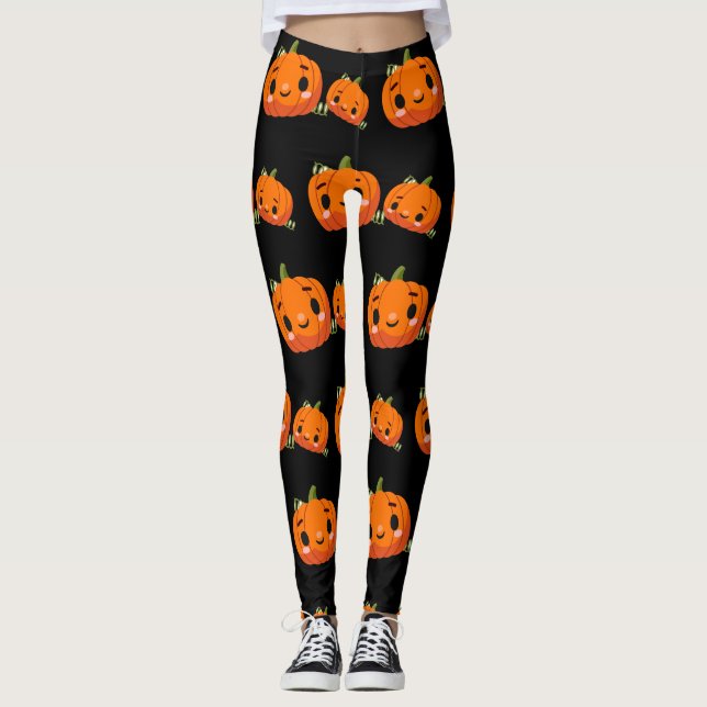 Leggings Motif citrouille à thème Halloween (Devant)