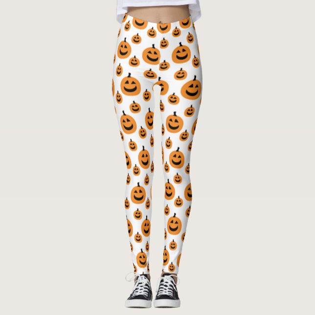 Leggings Motif Citrouille amusant (Devant)