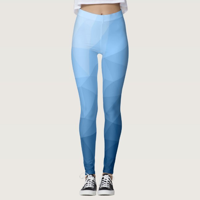 Leggings Motif classique bleu géométrique en maillage sombr (Devant)