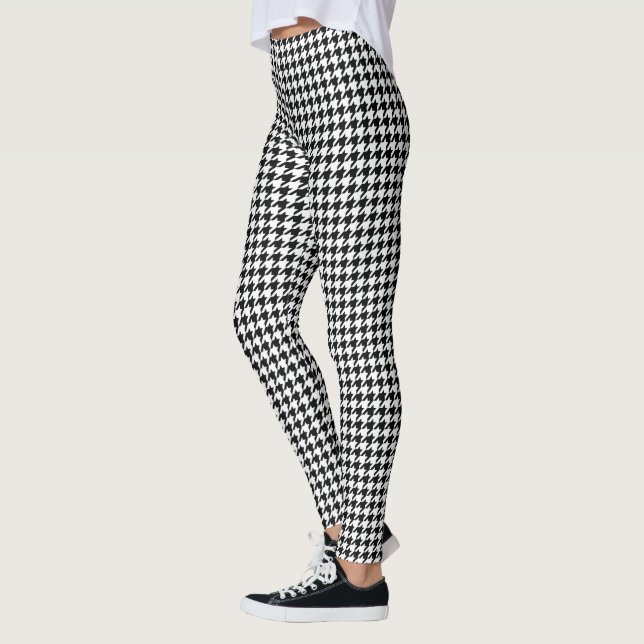 Leggings Motif classique en Houndstooth : Noir & Blanc Vint (Gauche)