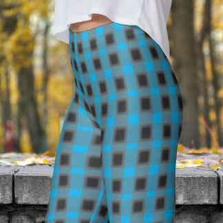 Leggings Motif classique noir et bleu azur