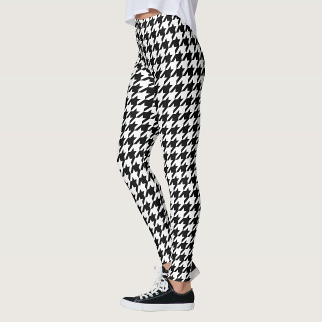 Leggings Motif classique Retro Black White Hounds (Gauche)