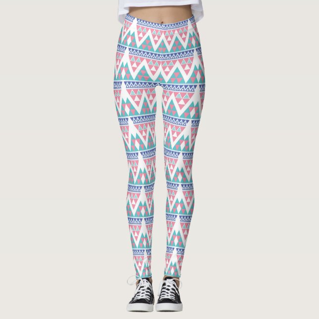 Leggings Motif coloré aztèque tribal (Devant)