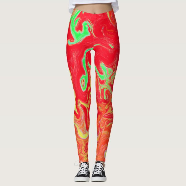Leggings Motif coloré d'aquarelle (Devant)