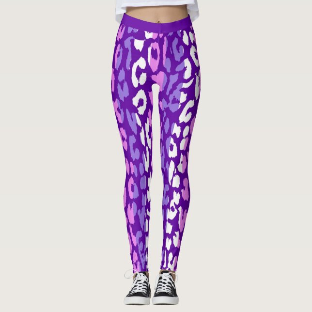 Leggings Motif coloré de peau de léopard (Devant)