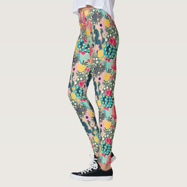 Leggings Motif coloré Polka Dot Cactus (Gauche)