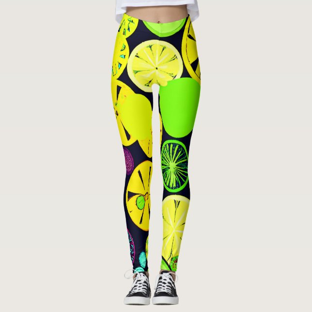 Leggings Motif coloré vibrance de fruité (Devant)