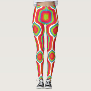 Leggings Motif Colorfull élégant géométrique Vintage mignon