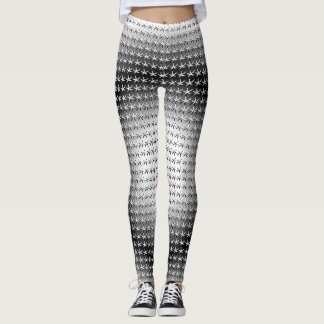 Leggings Motif complexe étoile noire blanche tendance