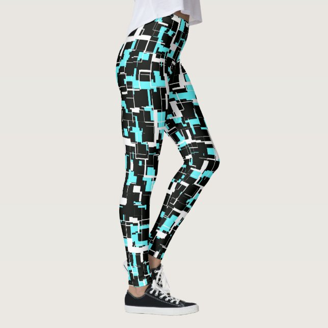 Leggings Motif cool tendance noir blanc bleu (Droite)