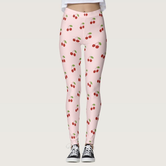 Leggings Motif Coquette Cerise  (Devant)