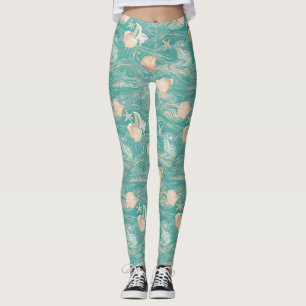 Leggings Motif Coquillages et Vagues Océaniques (10)