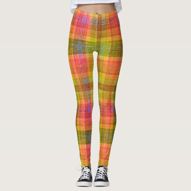 Leggings Motif couleur crayon dynamique (Devant)