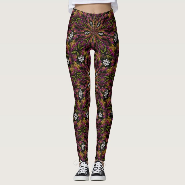 Leggings Motif Couleurs Et Formes Abstraites (Devant)