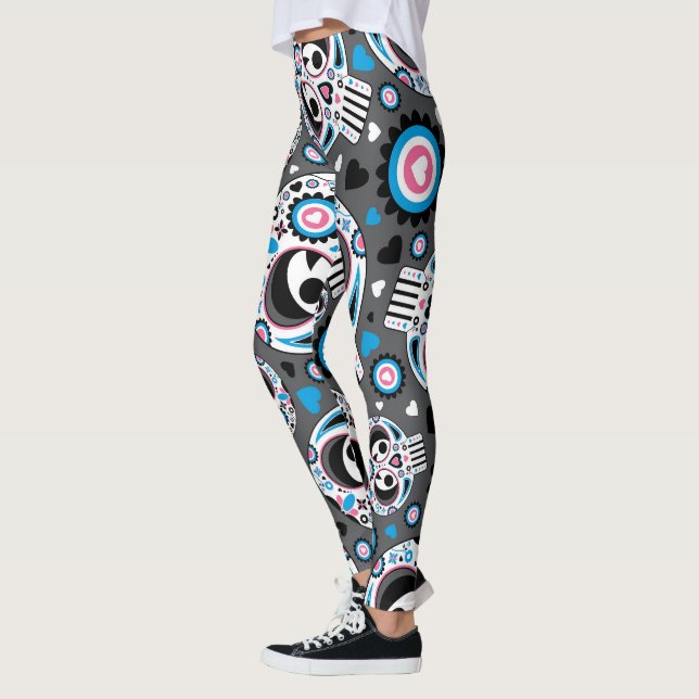 Leggings Motif crâne de sucre coloré (Gauche)