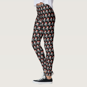 Leggings Motif crâne et os croisés pirate amusant