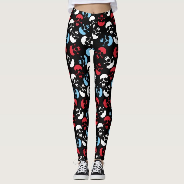 Leggings Motif crâne multicolore (Devant)