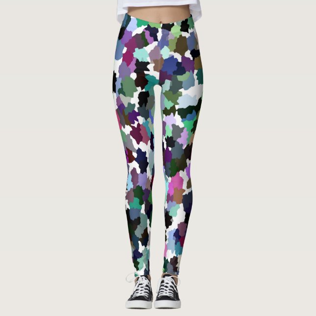 Leggings Motif cristal Abstrait multicolore (Devant)