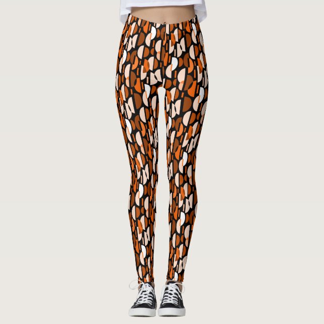 Leggings Motif croissant 010921 - Orange (Devant)