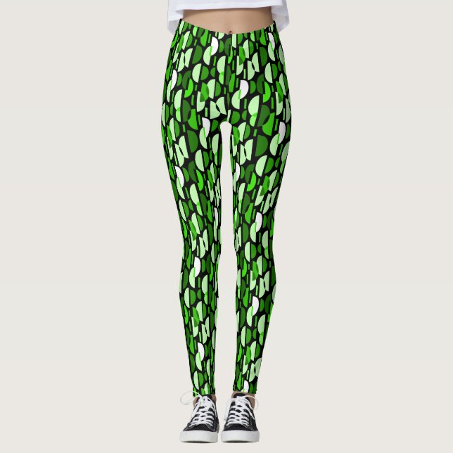 Leggings Motif croissant 010921 - Vert herbe (Devant)