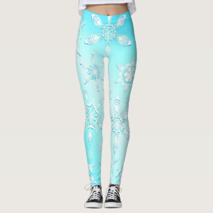 Leggings Motif Crystal Snowflakes