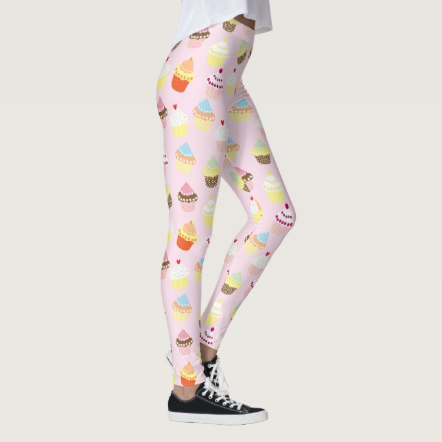 Leggings Motif Cupcake Rose (Droite)