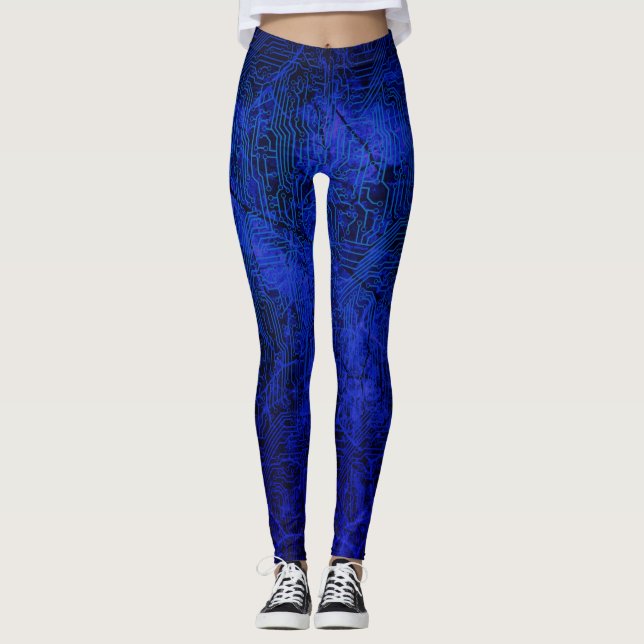 Leggings Motif cybernétique génial de carte (Devant)