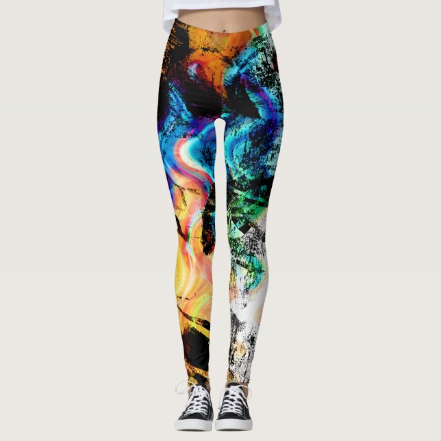 Leggings Motif d'abrégé sur éclaboussure de peinture de (Devant)