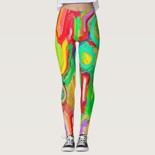 Leggings Motif d'abstraction coloré