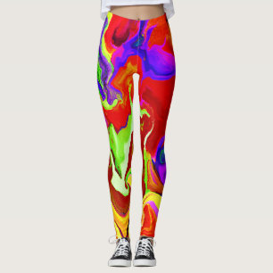 Leggings Motif d'abstractions colorées