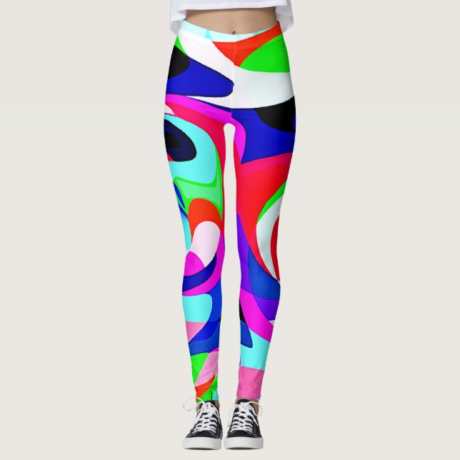 Leggings Motif d'abstractions colorées (Devant)