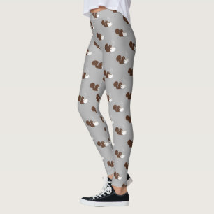 Leggings Motif d'amant de café d'écureuil
