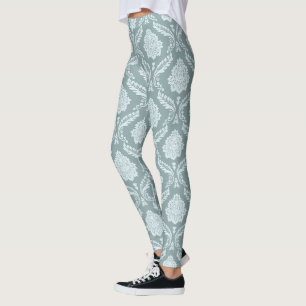 Leggings Motif damassé rococo œuf de canard bleu+ sarcelle