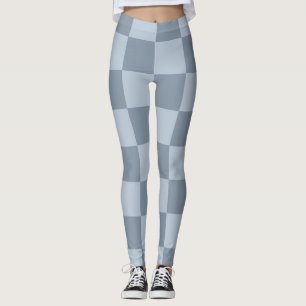 Leggings Motif damier bleu poudre minimaliste