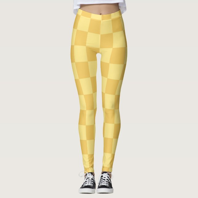 Leggings Motif damier jaune (Devant)