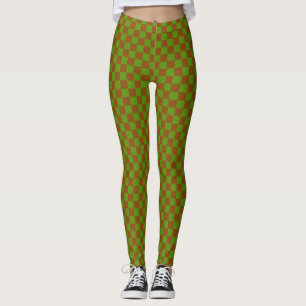 Leggings Motif damier pomme caramel