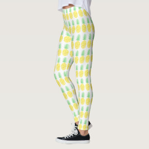 Leggings Motif d'ananas mignon jaune et vert