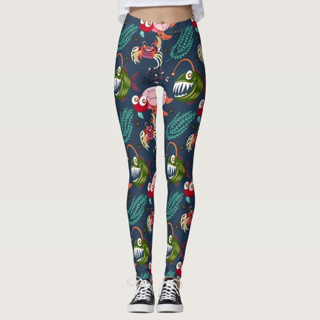 Leggings Motif d'animaux aquatiques | vie sous-marine en me (Devant)