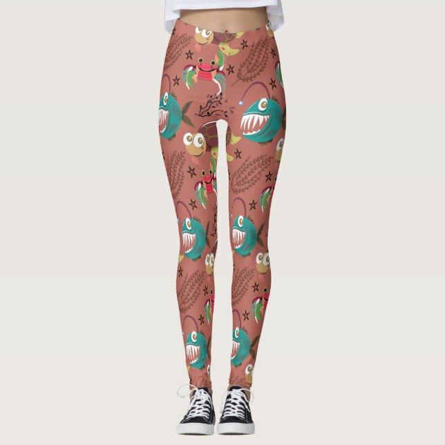 Leggings Motif d'animaux aquatiques | vie sous-marine en me (Devant)