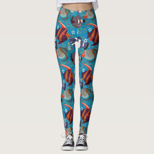 Leggings Motif d'animaux aquatiques   vie sous-marine océan