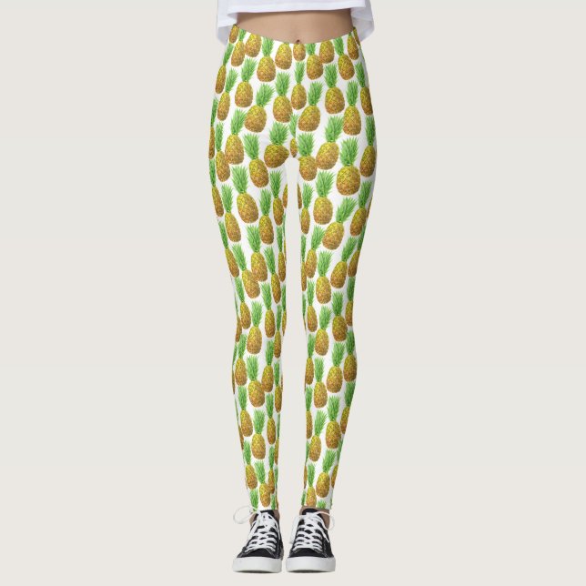 Leggings Motif d'aquarelle ananas (Devant)