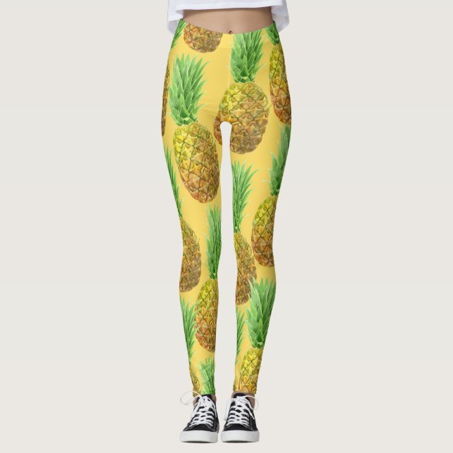 Leggings Motif d'aquarelle ananas (Devant)