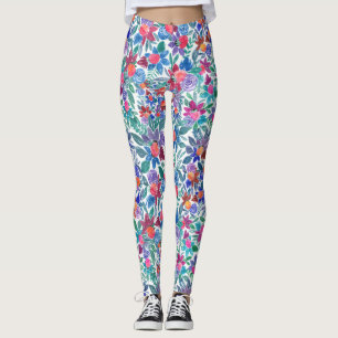 Leggings Motif d'aquarelle aux fraises florales