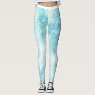 Leggings Motif d'aquarelle bleu clair