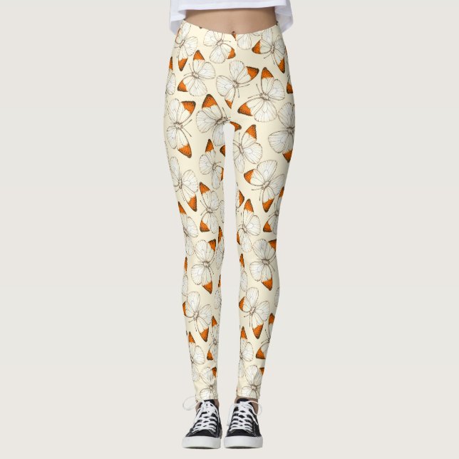 Leggings Motif d'aquarelle papillons (Devant)